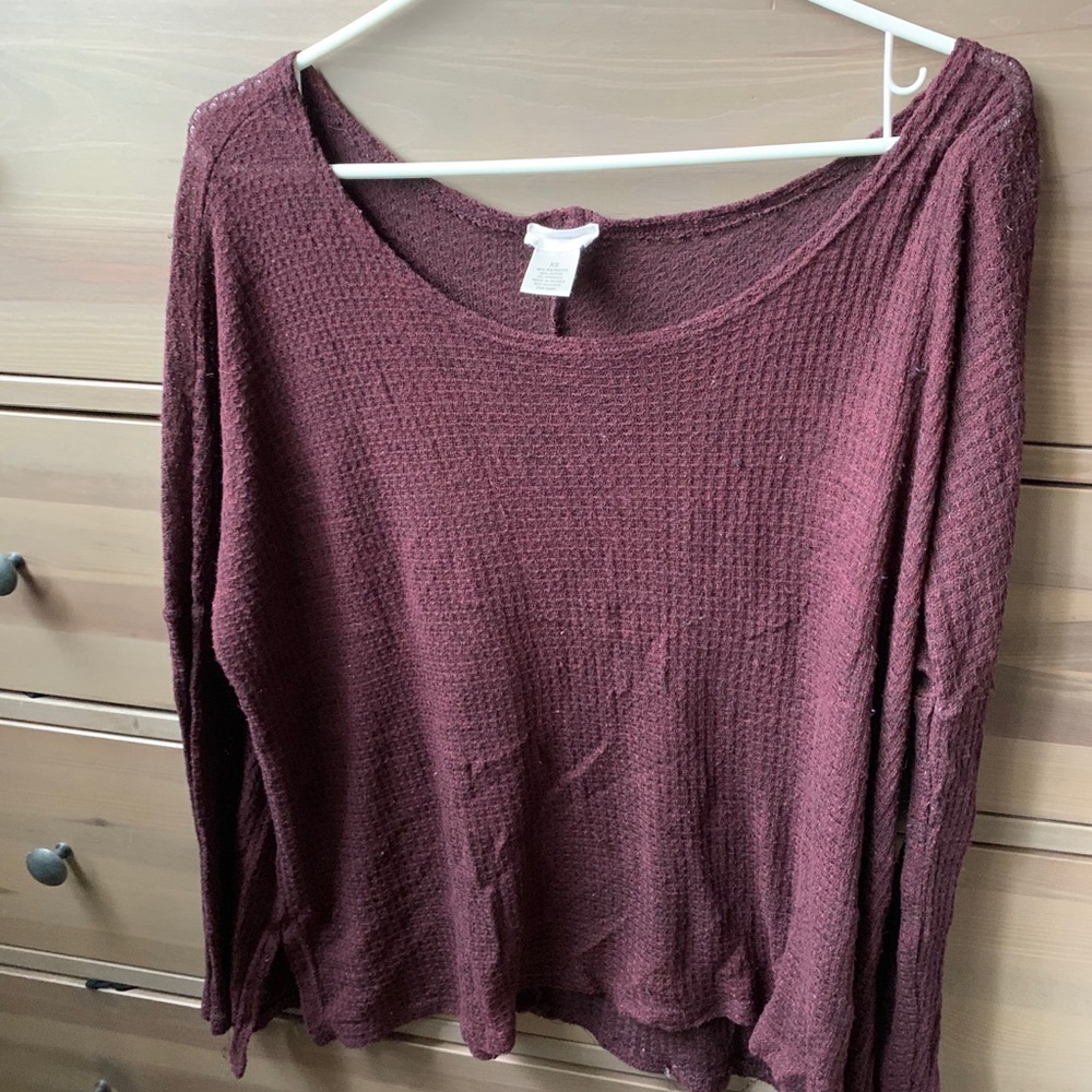 Red Maroon Long Sleeve Shirt